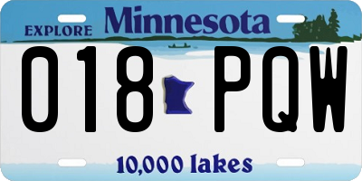 MN license plate 018PQW