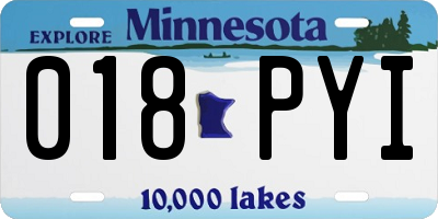 MN license plate 018PYI