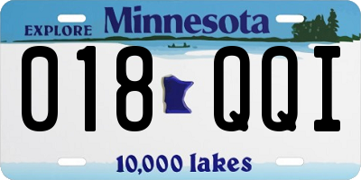 MN license plate 018QQI