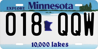 MN license plate 018QQW