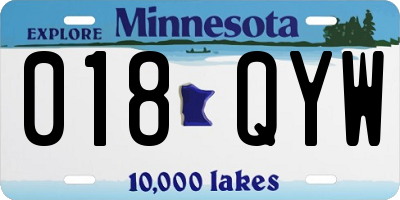 MN license plate 018QYW