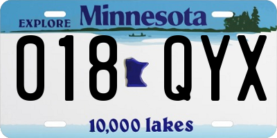 MN license plate 018QYX