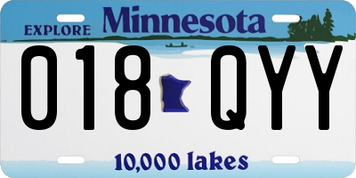 MN license plate 018QYY