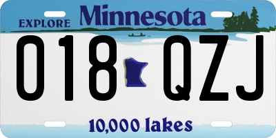 MN license plate 018QZJ