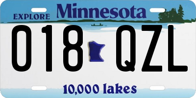 MN license plate 018QZL