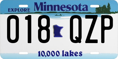 MN license plate 018QZP