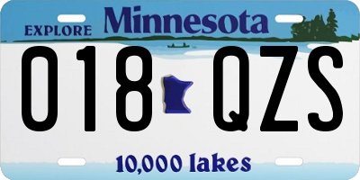 MN license plate 018QZS