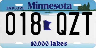MN license plate 018QZT