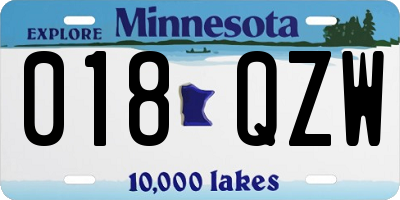 MN license plate 018QZW