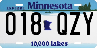 MN license plate 018QZY