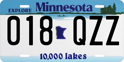 MN license plate 018QZZ