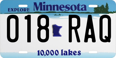 MN license plate 018RAQ