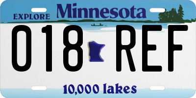 MN license plate 018REF