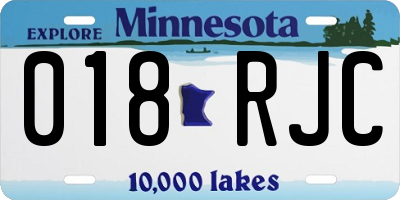 MN license plate 018RJC