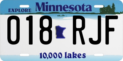 MN license plate 018RJF