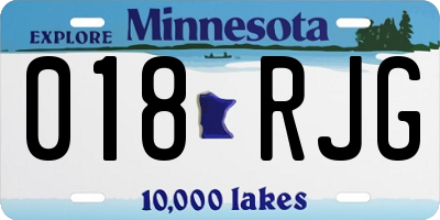 MN license plate 018RJG