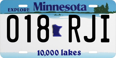 MN license plate 018RJI