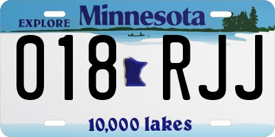 MN license plate 018RJJ