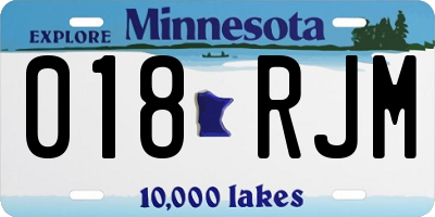 MN license plate 018RJM