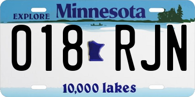 MN license plate 018RJN