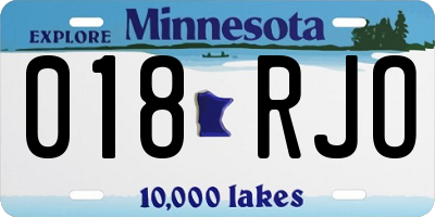 MN license plate 018RJO