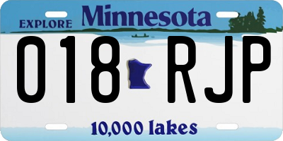 MN license plate 018RJP