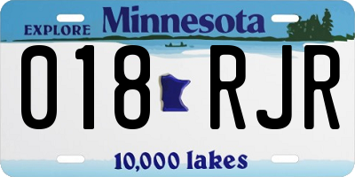 MN license plate 018RJR