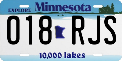 MN license plate 018RJS