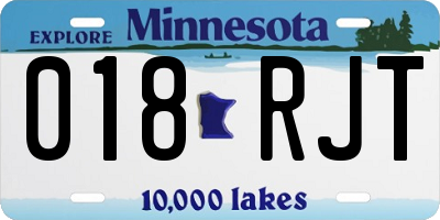 MN license plate 018RJT