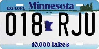 MN license plate 018RJU