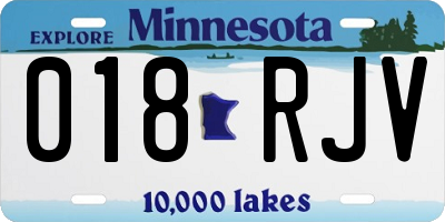 MN license plate 018RJV