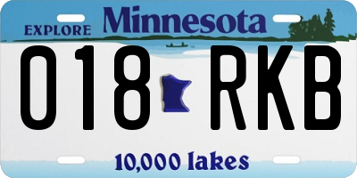 MN license plate 018RKB