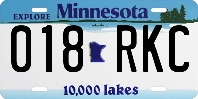 MN license plate 018RKC
