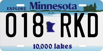 MN license plate 018RKD