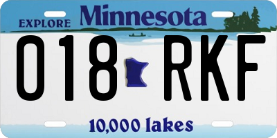 MN license plate 018RKF