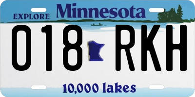 MN license plate 018RKH