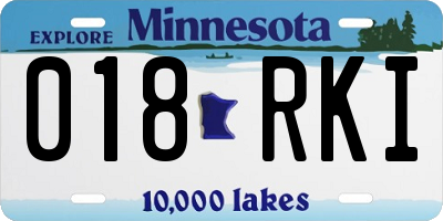 MN license plate 018RKI