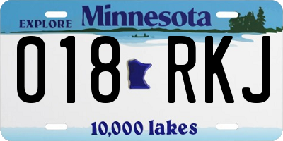 MN license plate 018RKJ