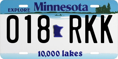 MN license plate 018RKK
