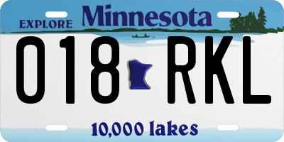 MN license plate 018RKL