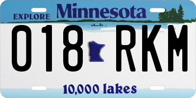 MN license plate 018RKM