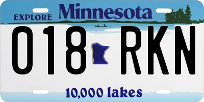 MN license plate 018RKN