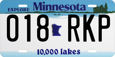 MN license plate 018RKP