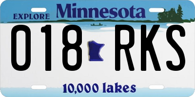 MN license plate 018RKS