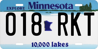 MN license plate 018RKT