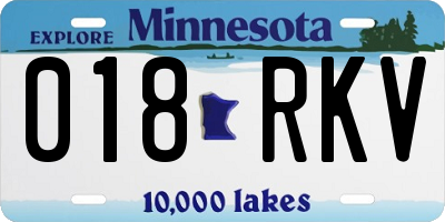 MN license plate 018RKV