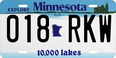 MN license plate 018RKW