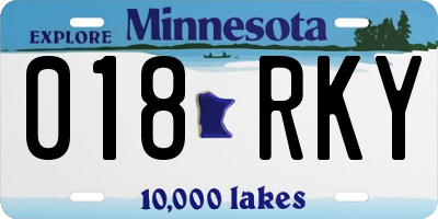 MN license plate 018RKY