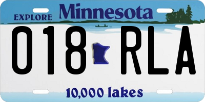 MN license plate 018RLA