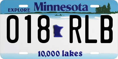 MN license plate 018RLB